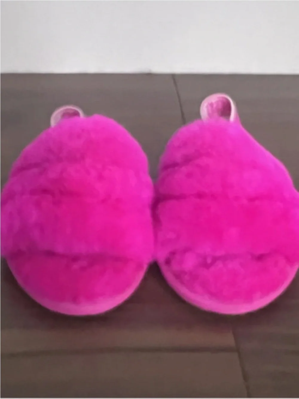 UGG Kids Hot Pink Fluffy Slide Slippers with Back Strap